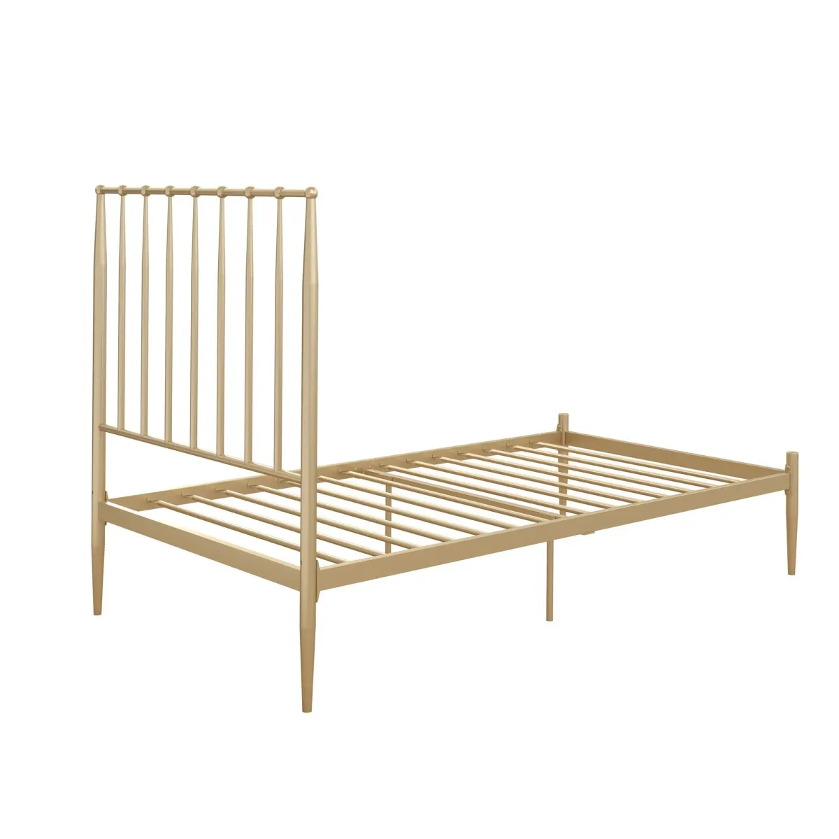 Giulia Modern Metal Platform Bed with Headboard and Underbed Clearance