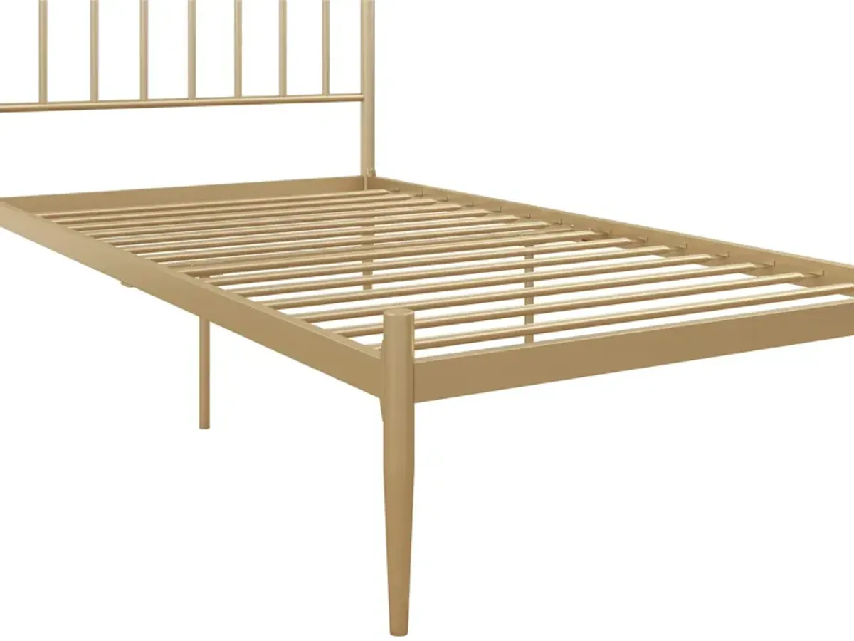 Giulia Modern Metal Platform Bed with Headboard and Underbed Clearance