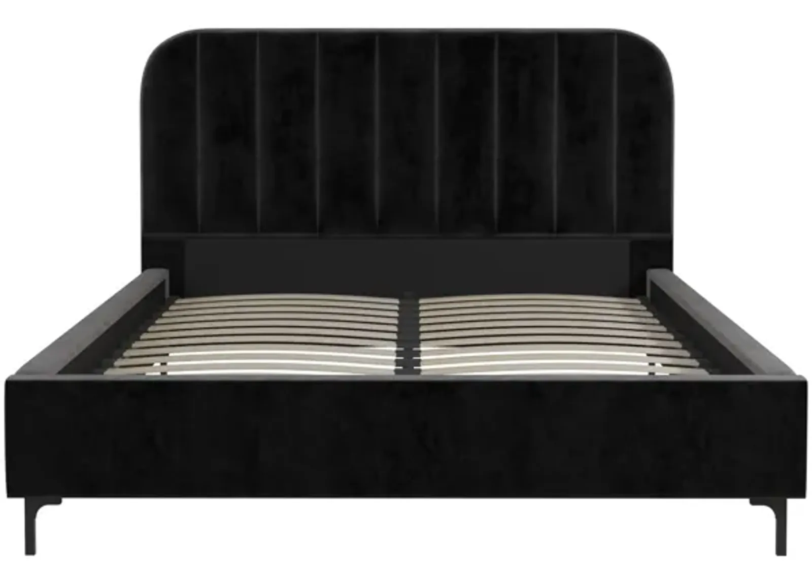 Callie Velvet Upholstered Bed with Wood Frame and Slats