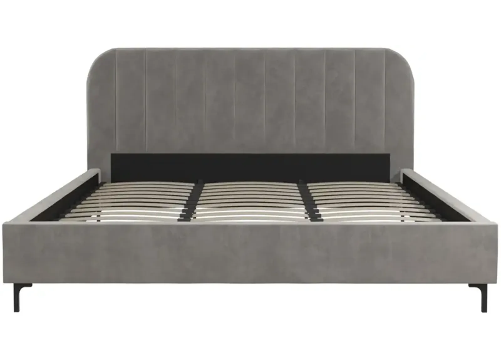 Callie Velvet Upholstered Bed with Wood Frame and Slats