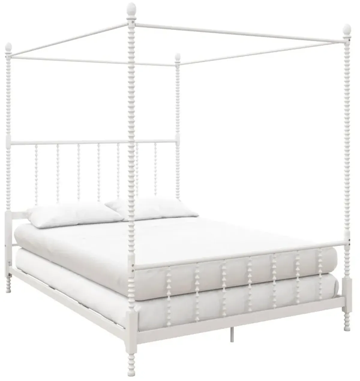 Jenny Lind Metal Canopy Bed with Twist Spindles