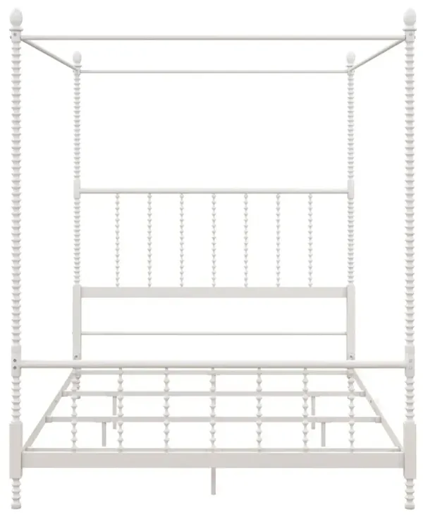 Jenny Lind Metal Canopy Bed with Twist Spindles