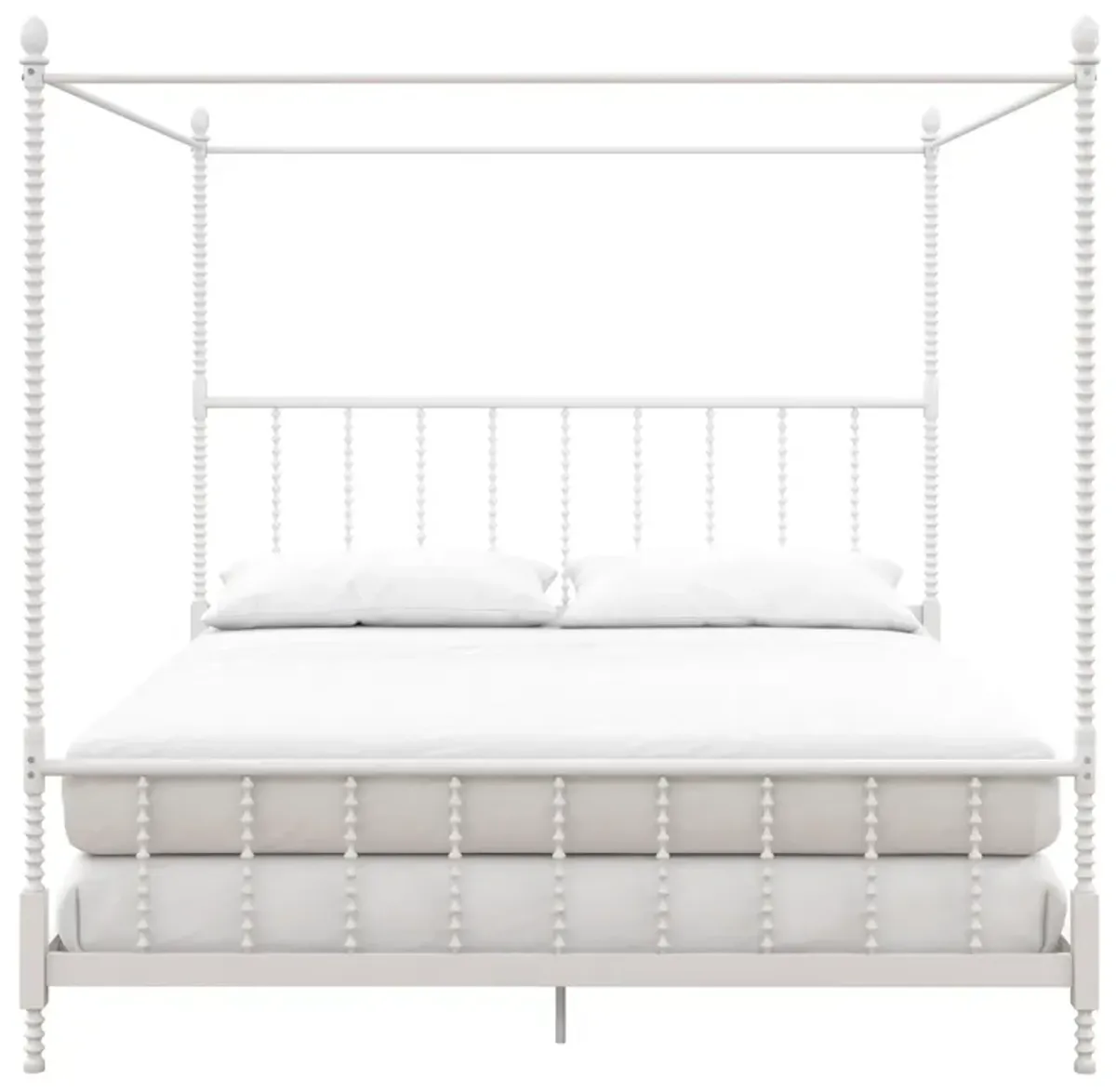 Jenny Lind Metal Canopy Bed with Twist Spindles