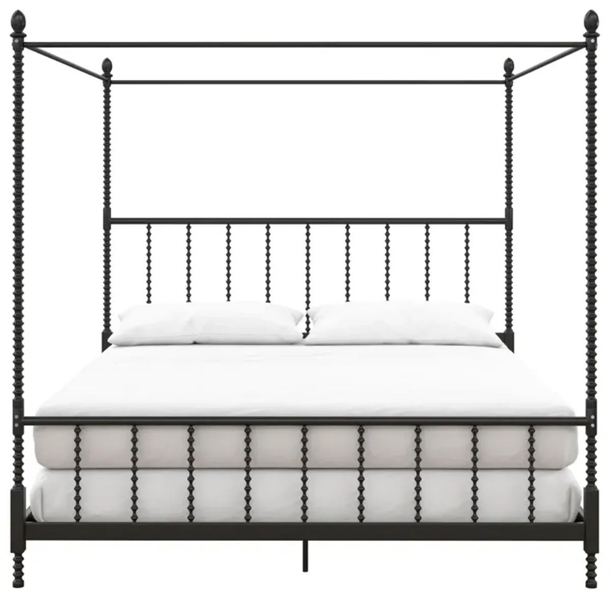 Jenny Lind Metal Canopy Bed with Twist Spindles