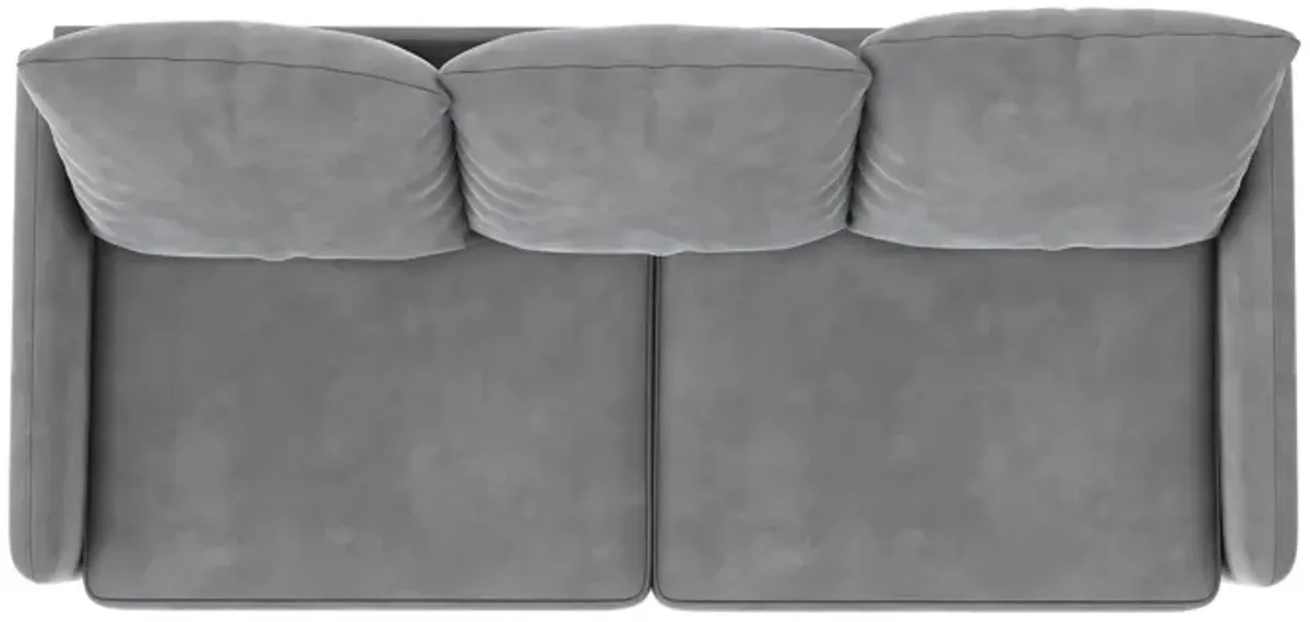 Cassia Pillowback 3-Seater Velvet Sofa with Pocket Coil Seating