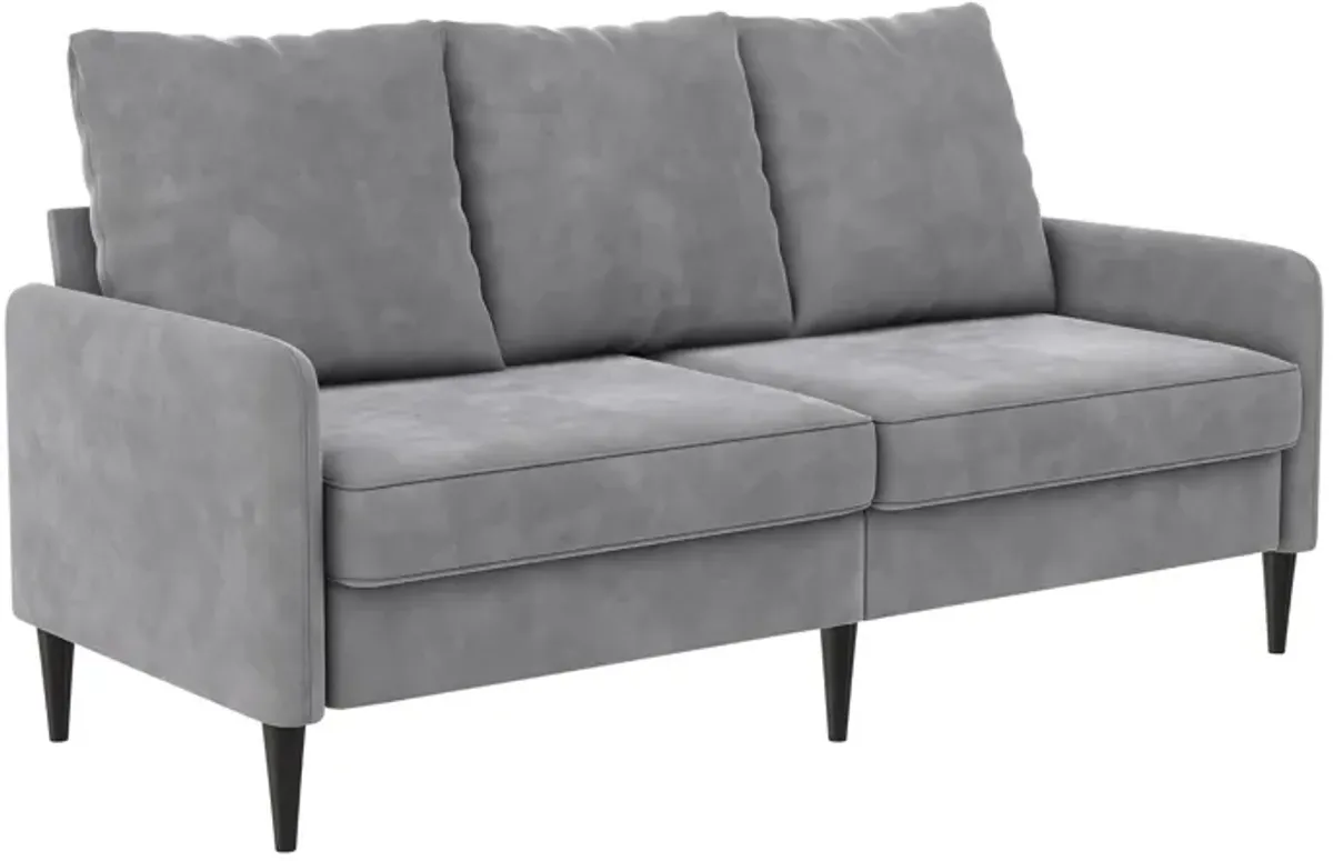 Cassia Pillowback 3-Seater Velvet Sofa with Pocket Coil Seating