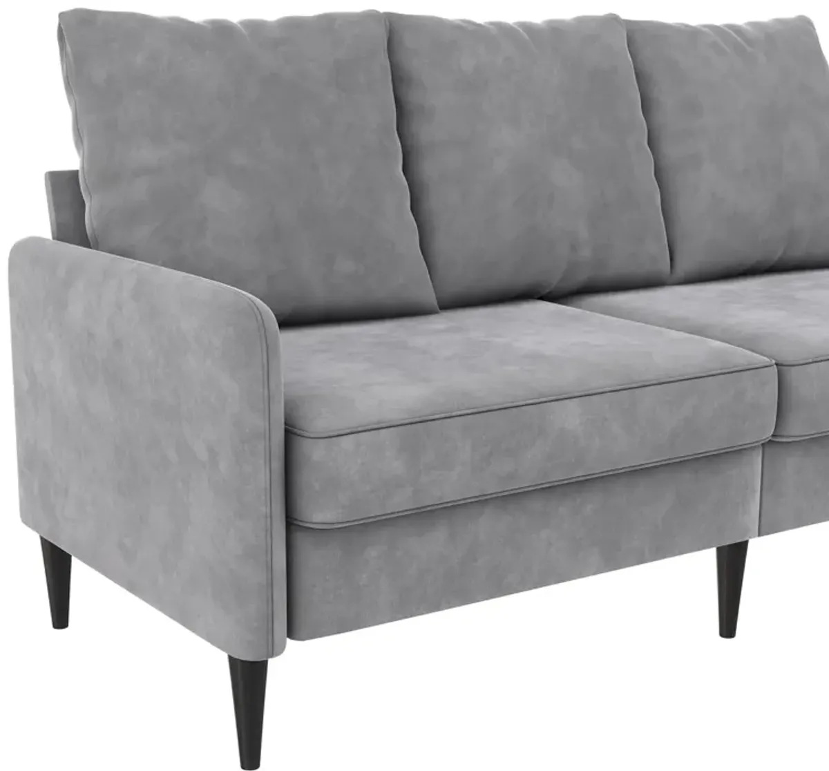 Cassia Pillowback 3-Seater Velvet Sofa with Pocket Coil Seating