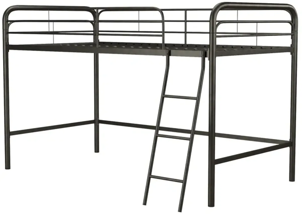 Jett Junior Loft Bed with Metal Frame and Built-In Ladder