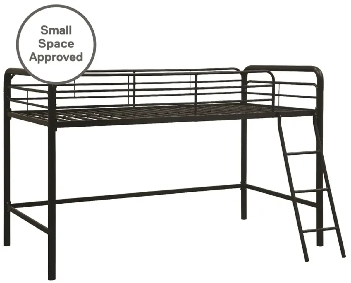 Jett Junior Loft Bed with Metal Frame and Built-In Ladder