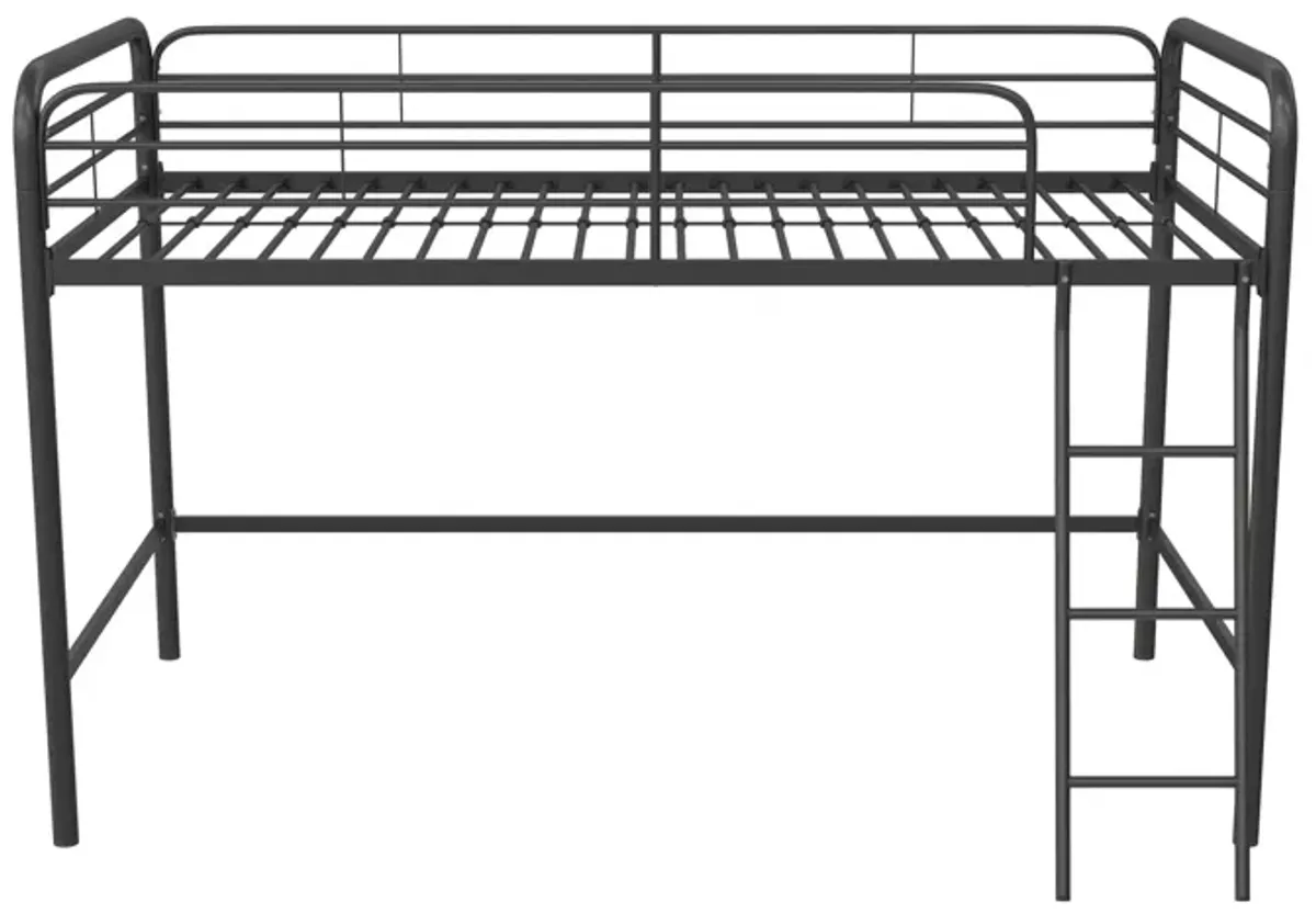 Jett Junior Loft Bed with Metal Frame and Built-In Ladder