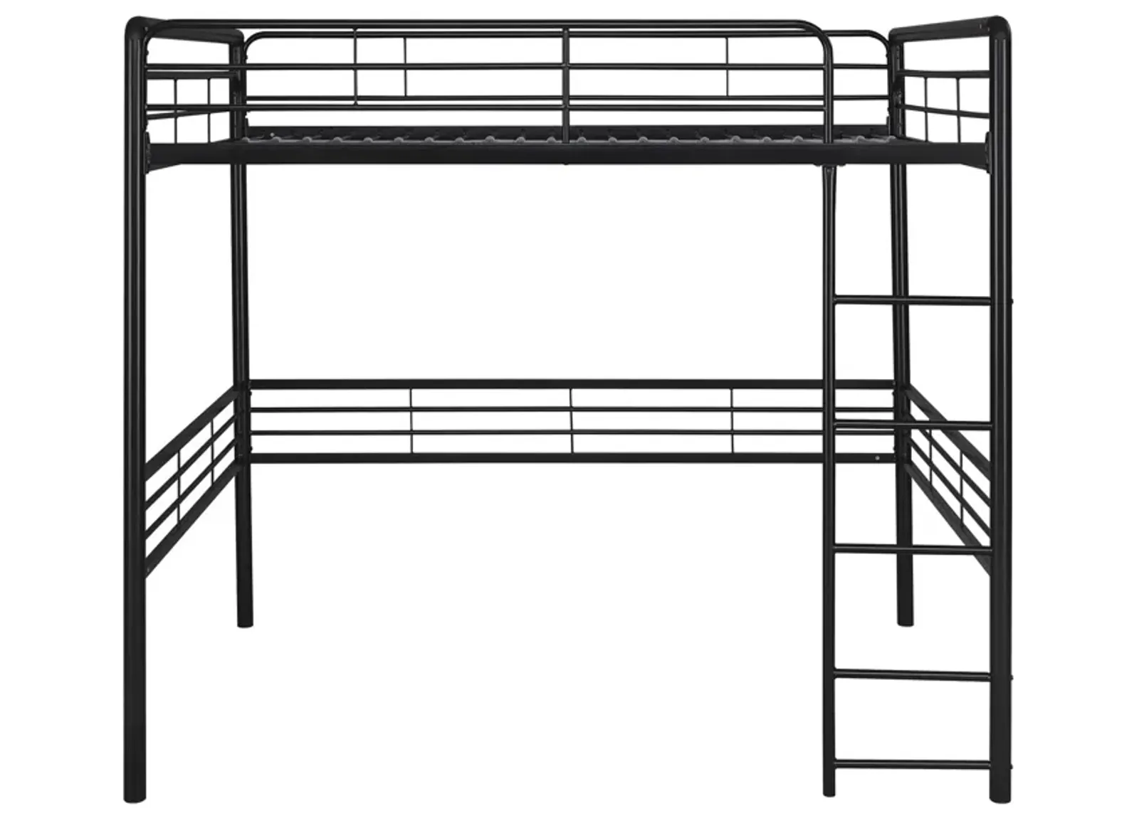 Tommy Full Metal Loft Bed with 59 Inches of Under Bed Storage