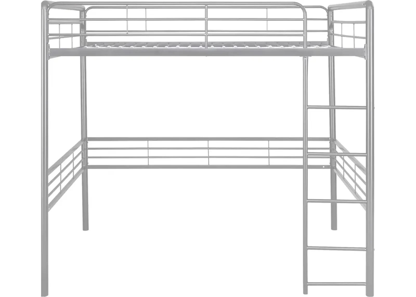 Tommy Full Metal Loft Bed with 59 Inches of Under Bed Storage