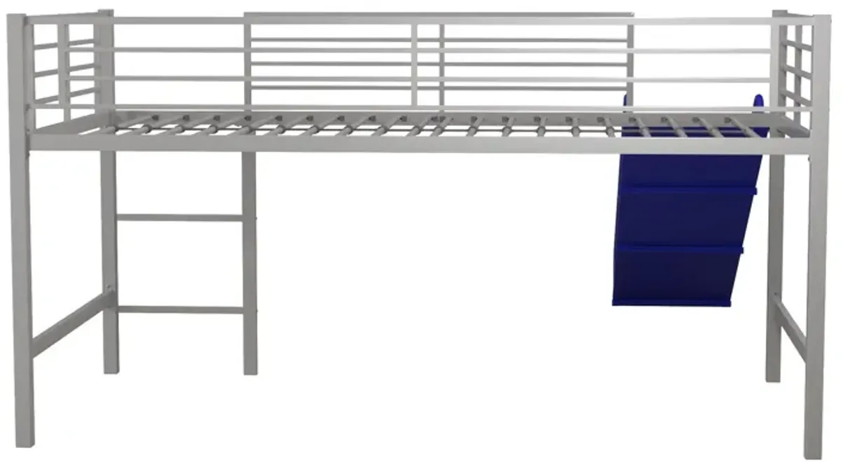 Laurie Junior Loft Bed with Metal Frame and Built-In Slide