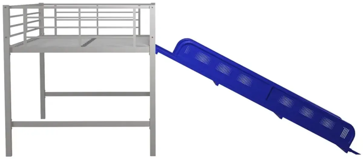 Laurie Junior Loft Bed with Metal Frame and Built-In Slide