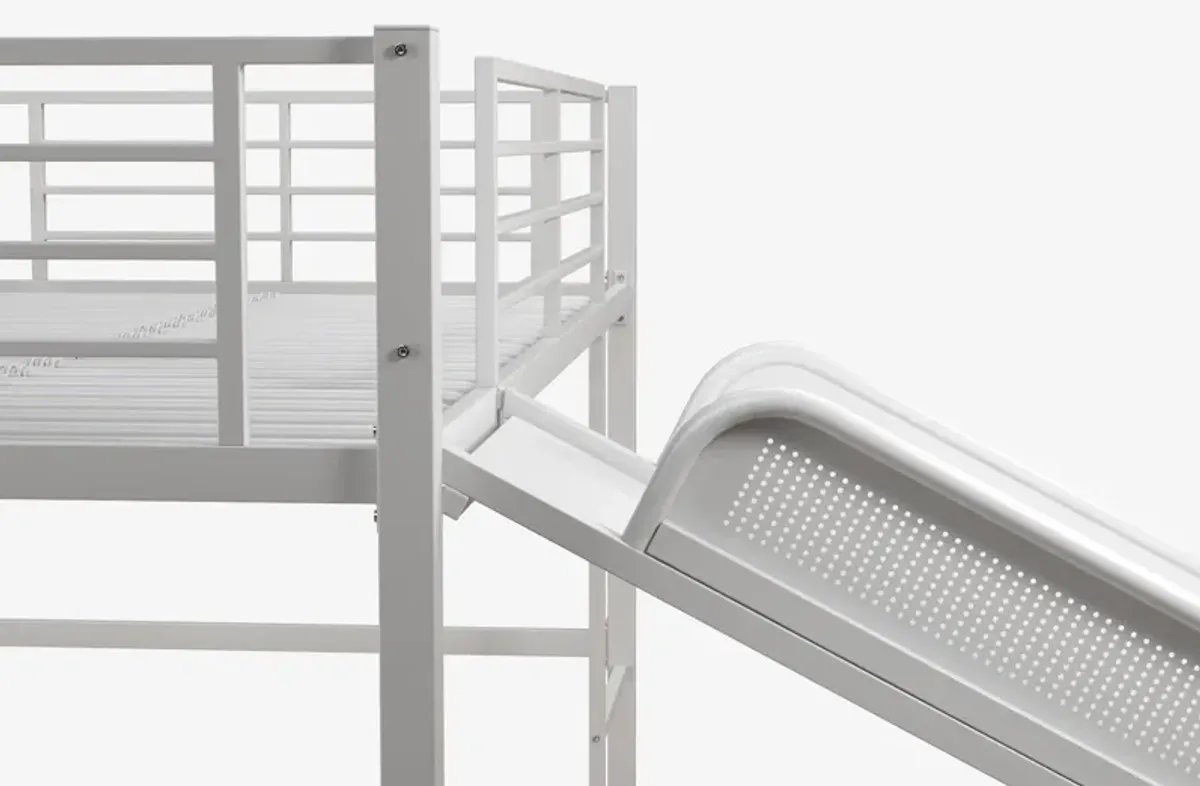 Laurie Junior Loft Bed with Metal Frame and Built-In Slide