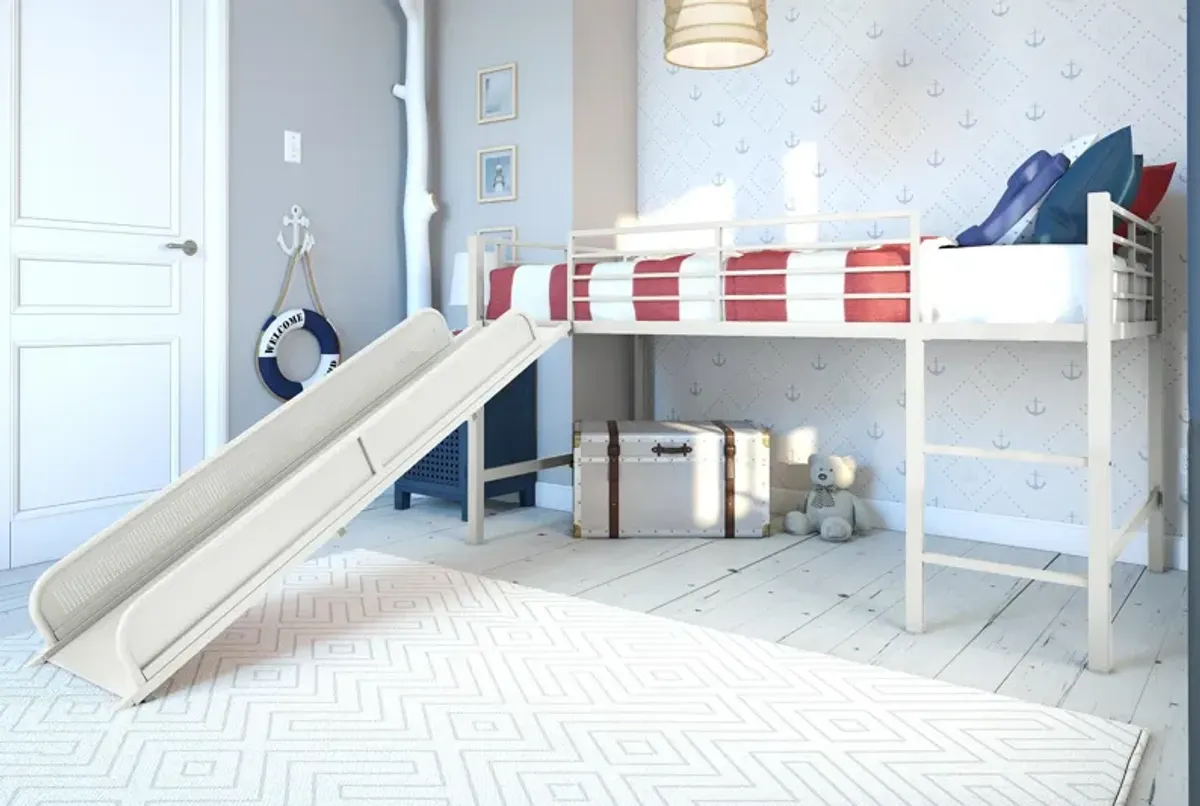 Laurie Junior Loft Bed with Metal Frame and Built-In Slide