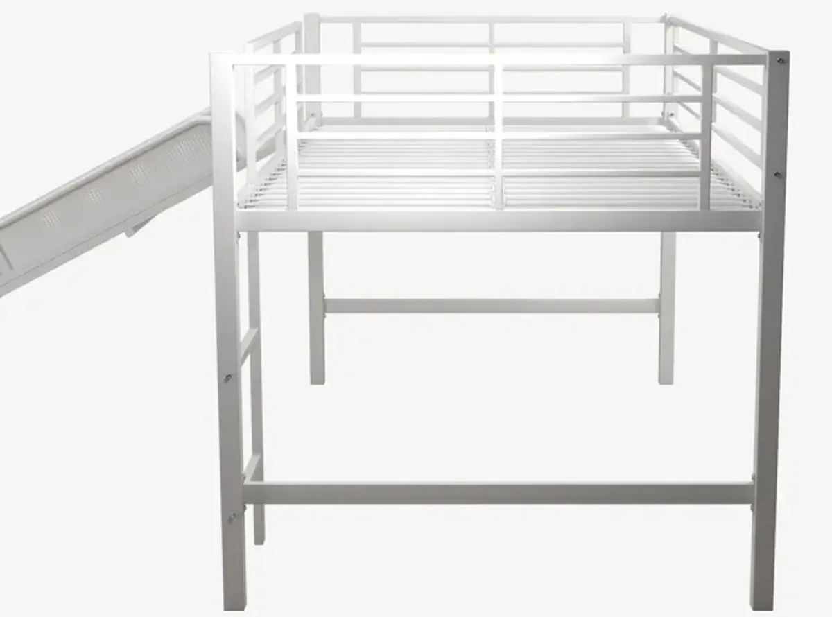 Laurie Junior Loft Bed with Metal Frame and Built-In Slide