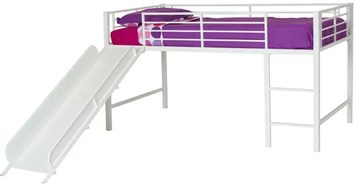 Laurie Junior Loft Bed with Metal Frame and Built-In Slide