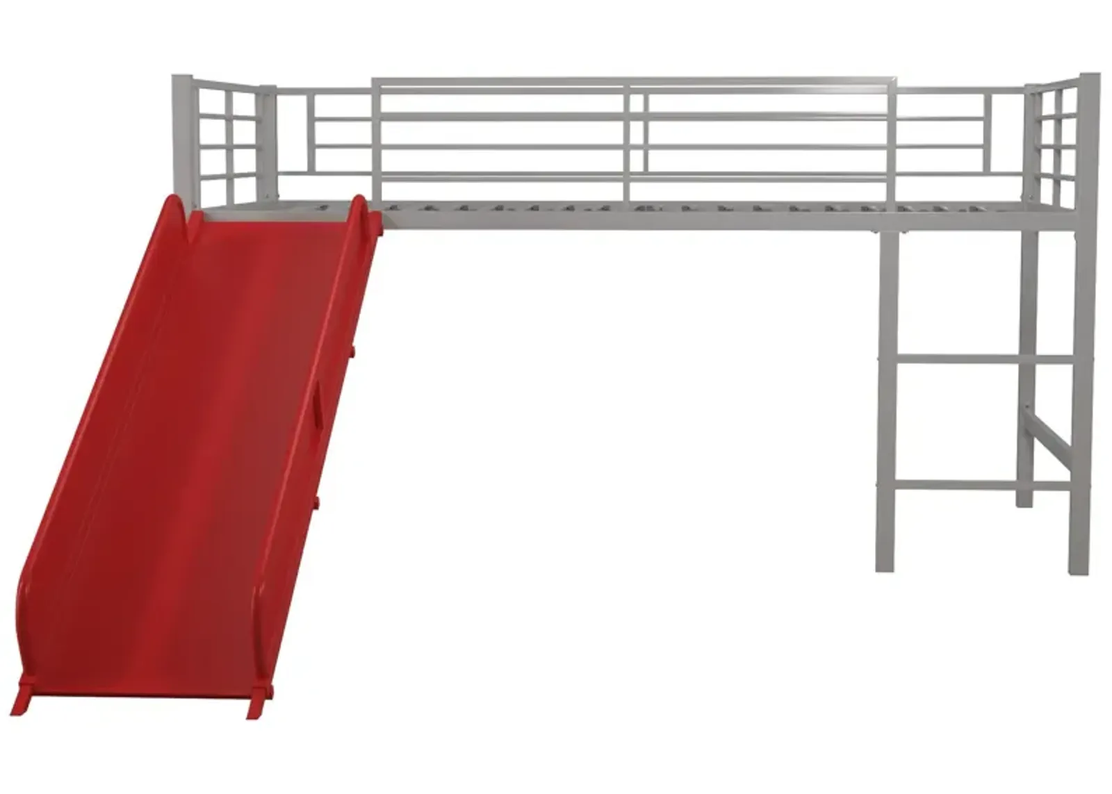 Laurie Junior Loft Bed with Metal Frame and Built-In Slide