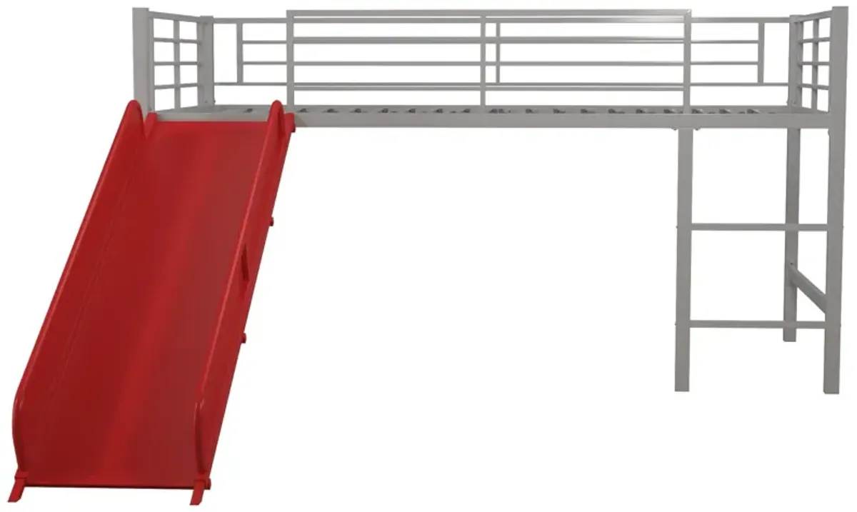 Laurie Junior Loft Bed with Metal Frame and Built-In Slide