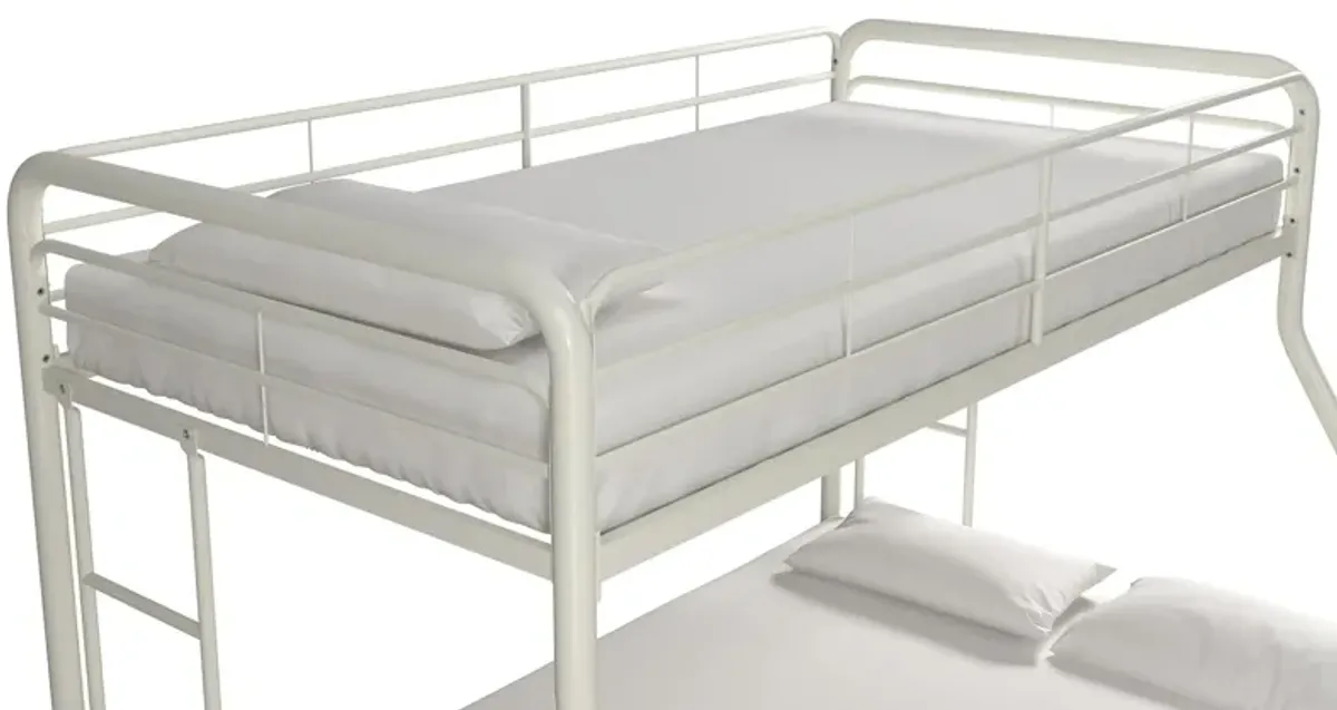 Dusty Twin over Full Metal Bunk Bed with Integrated Ladder