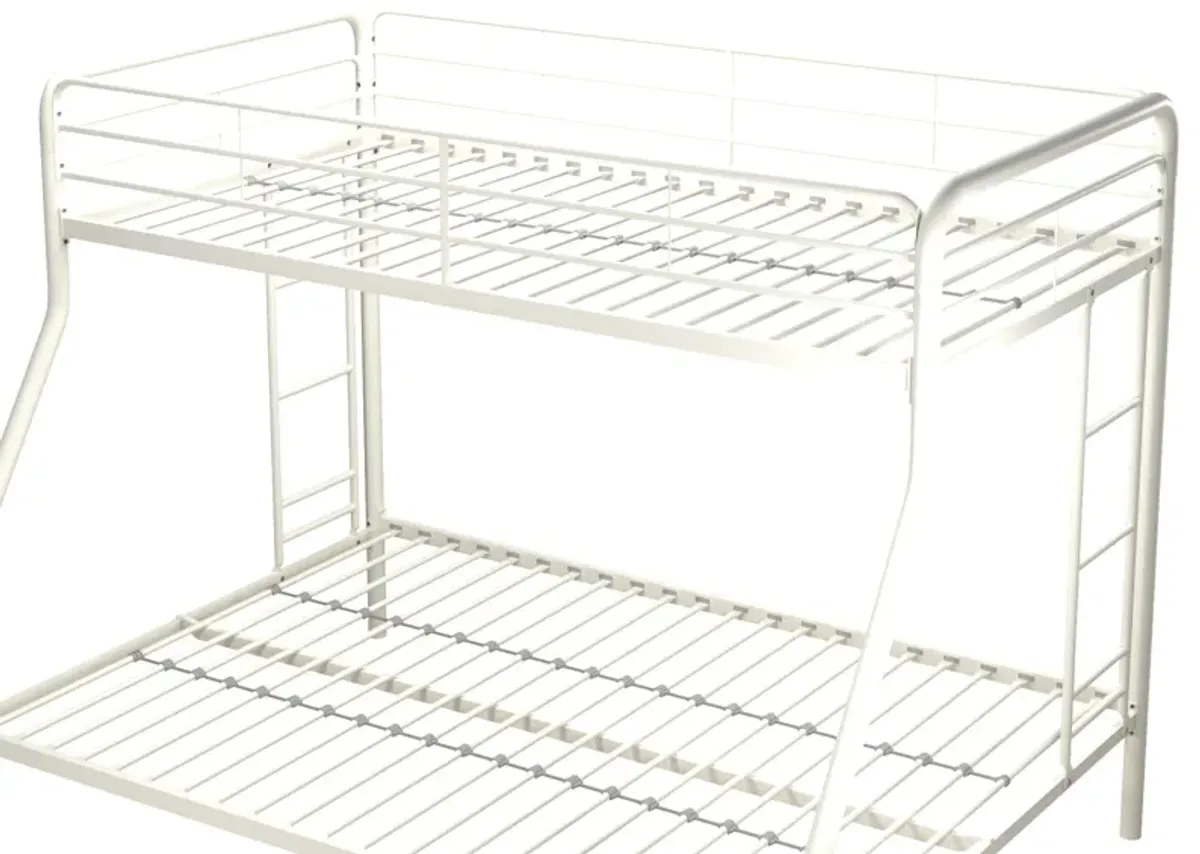 Dusty Twin over Full Metal Bunk Bed with Integrated Ladder