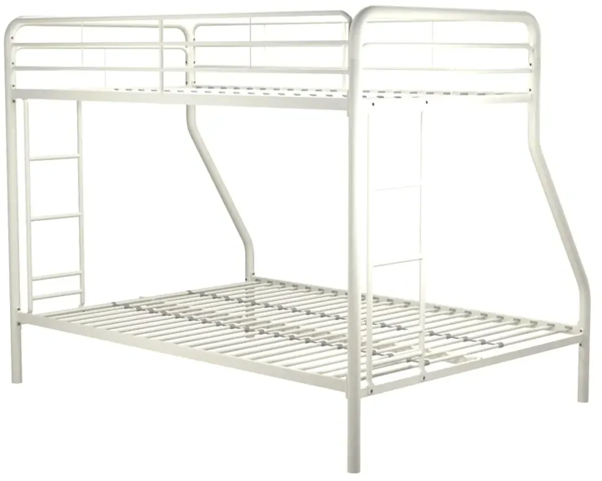 Dusty Twin over Full Metal Bunk Bed with Integrated Ladder