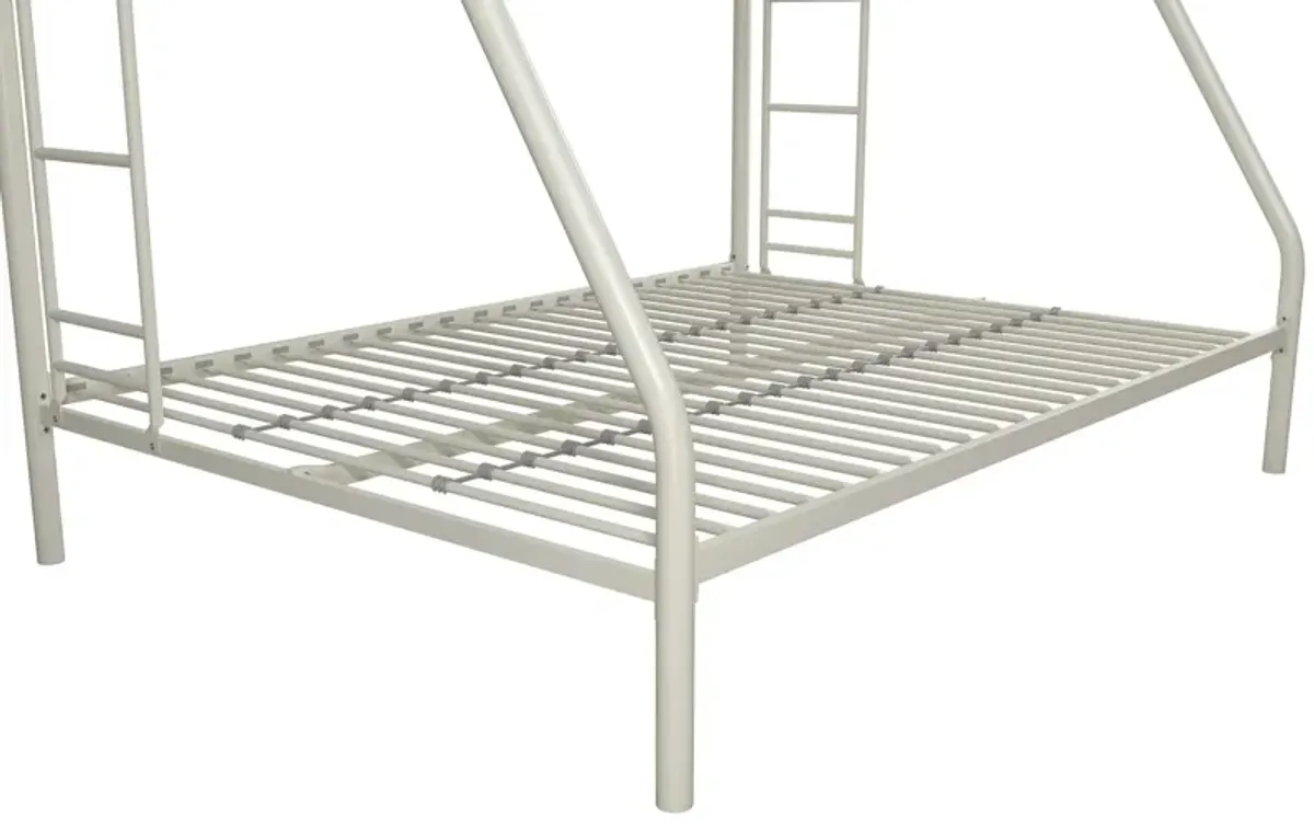 Dusty Twin over Full Metal Bunk Bed with Integrated Ladder