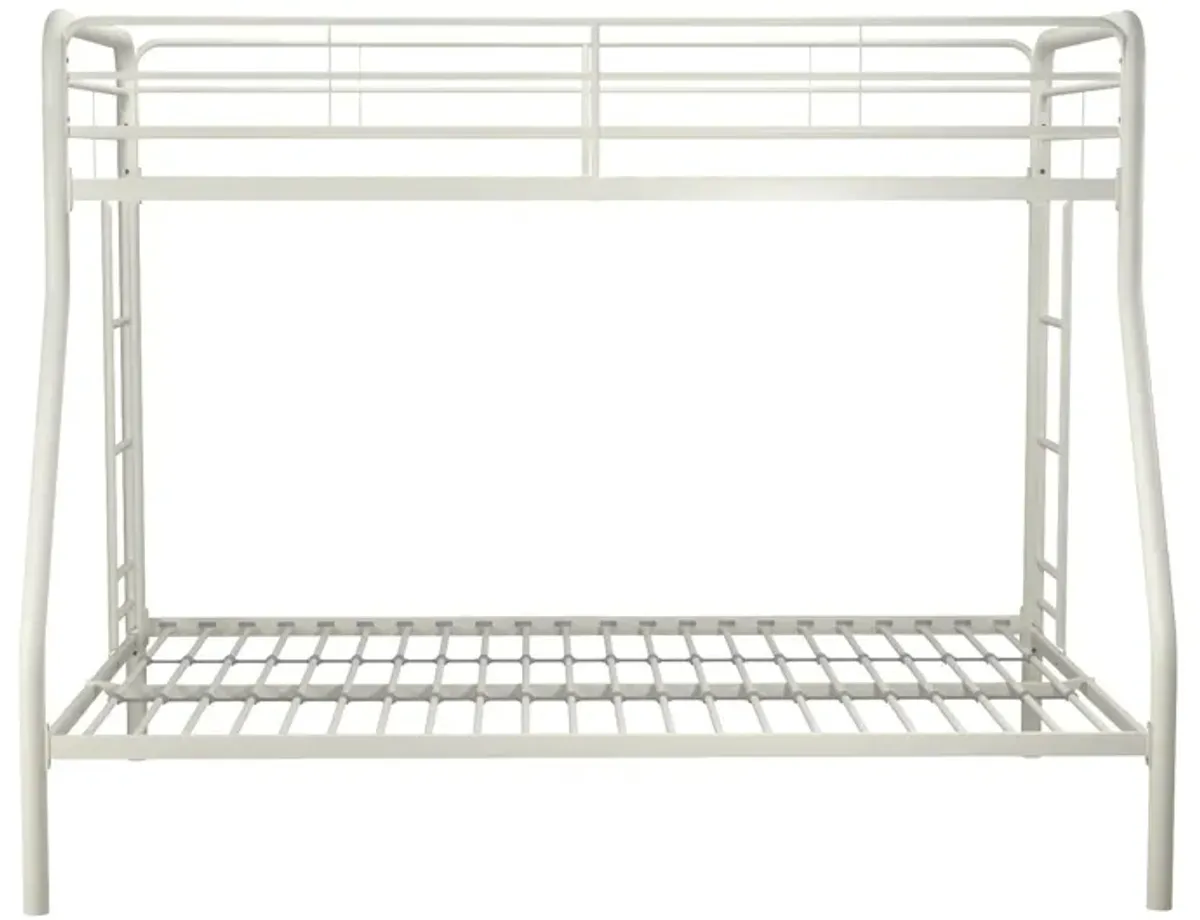 Dusty Twin over Full Metal Bunk Bed with Integrated Ladder