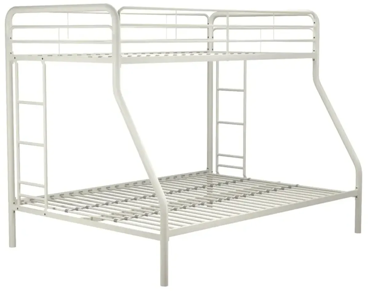 Dusty Twin over Full Metal Bunk Bed with Integrated Ladder