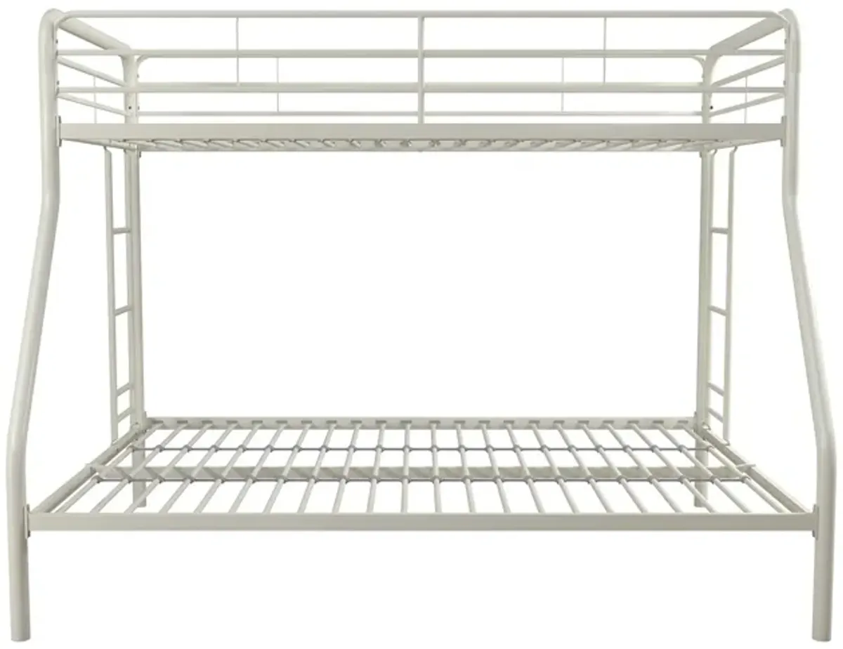 Dusty Twin over Full Metal Bunk Bed with Integrated Ladder