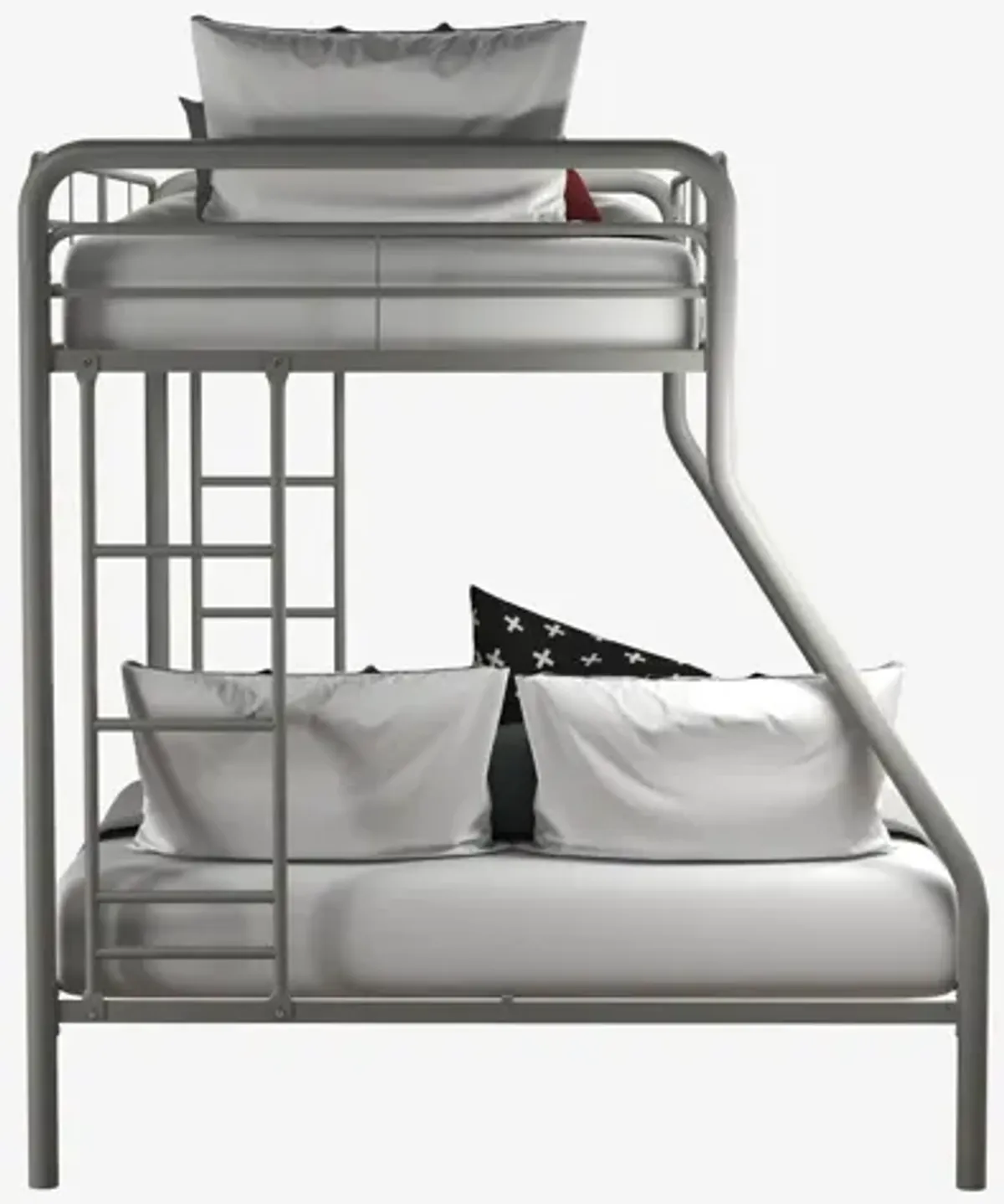 Dusty Twin over Full Metal Bunk Bed with Integrated Ladder