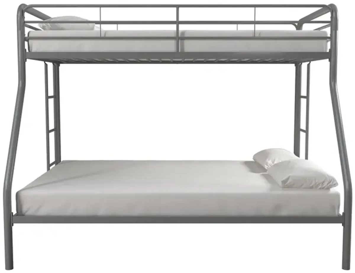 Dusty Twin over Full Metal Bunk Bed with Integrated Ladder