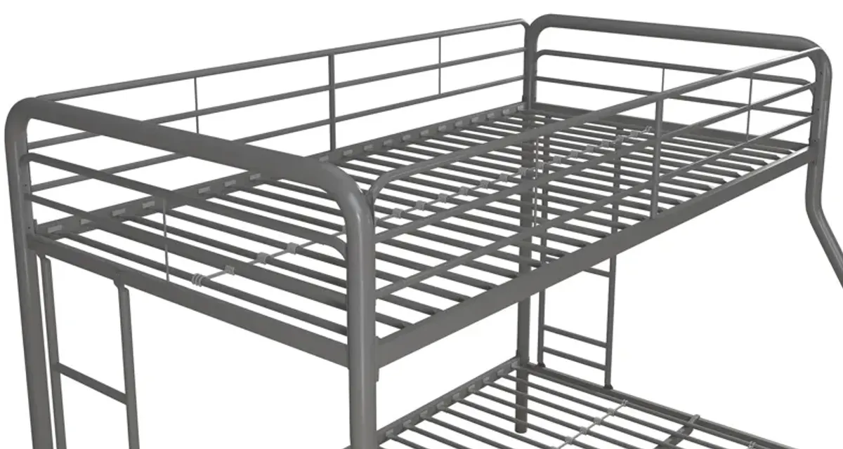 Dusty Twin over Full Metal Bunk Bed with Integrated Ladder