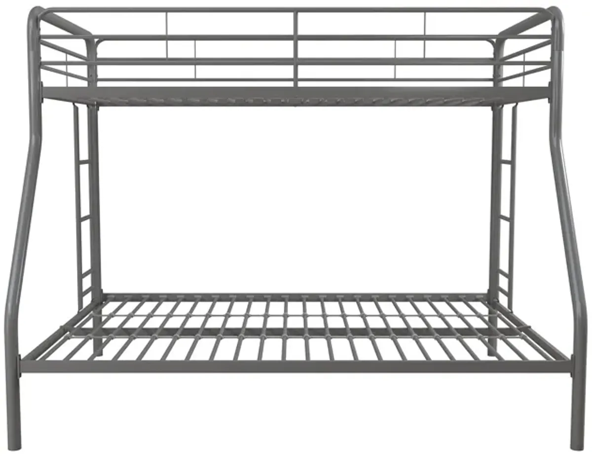 Dusty Twin over Full Metal Bunk Bed with Integrated Ladder