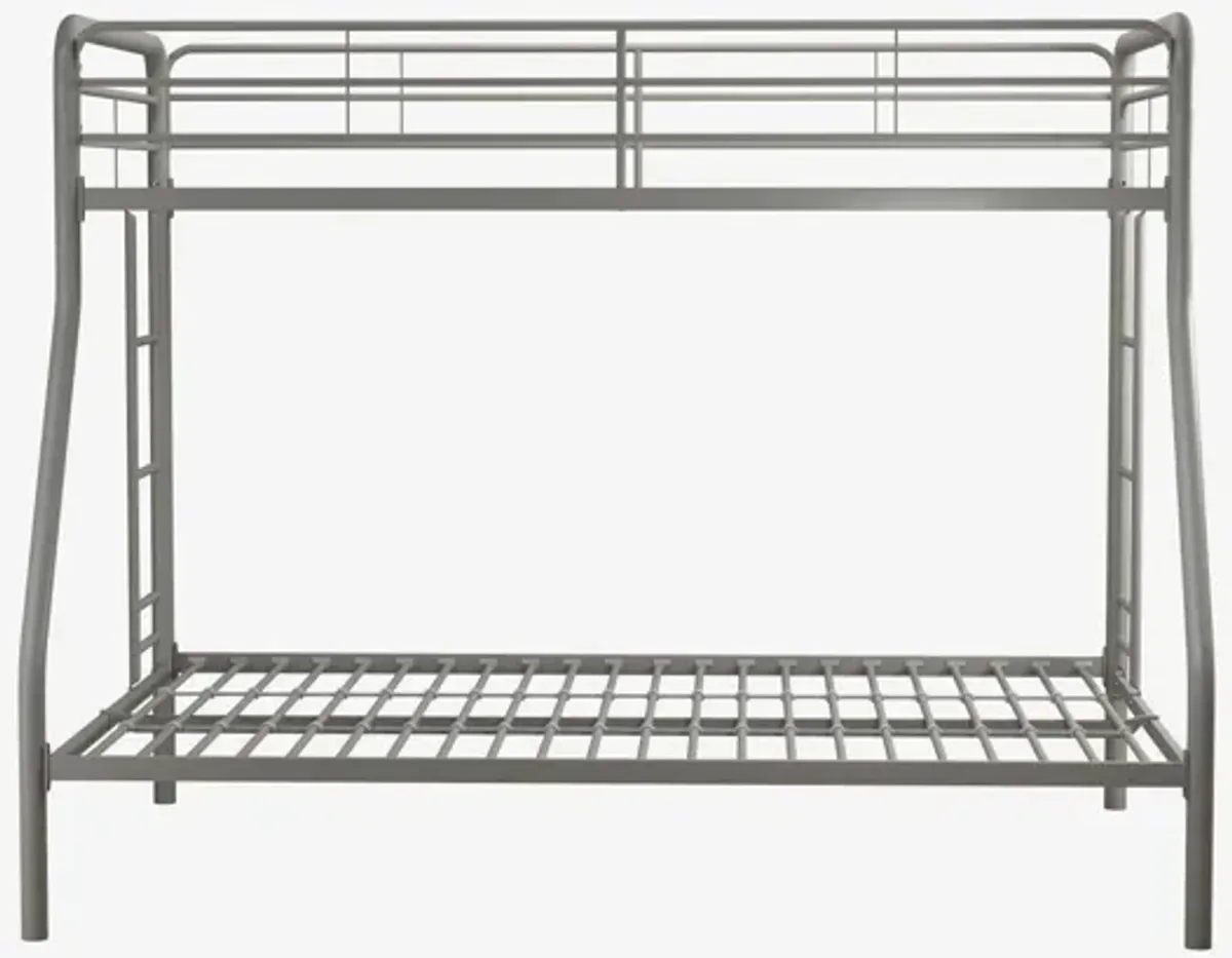 Dusty Twin over Full Metal Bunk Bed with Integrated Ladder