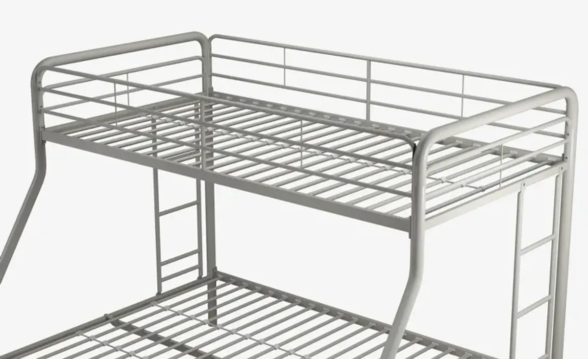 Dusty Twin over Full Metal Bunk Bed with Integrated Ladder