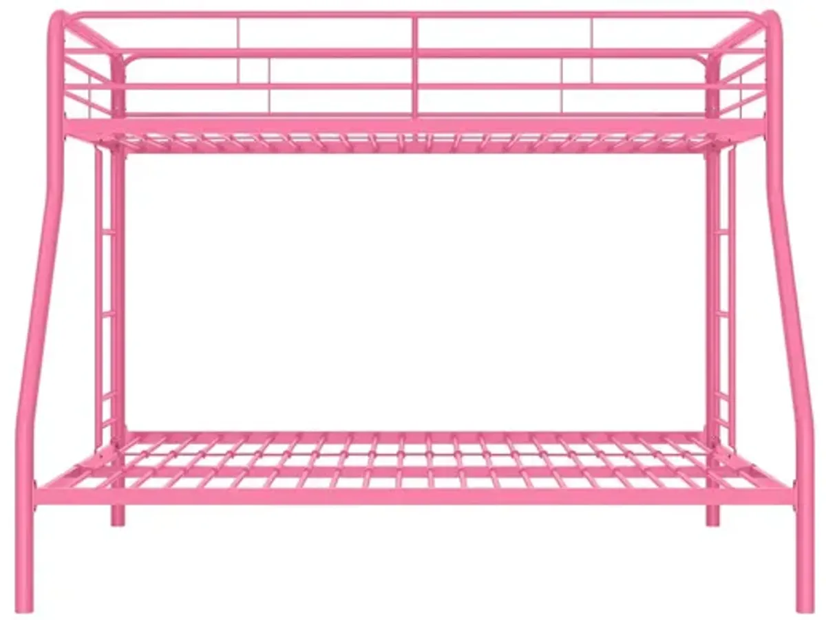 Dusty Twin over Full Metal Bunk Bed with Integrated Ladder