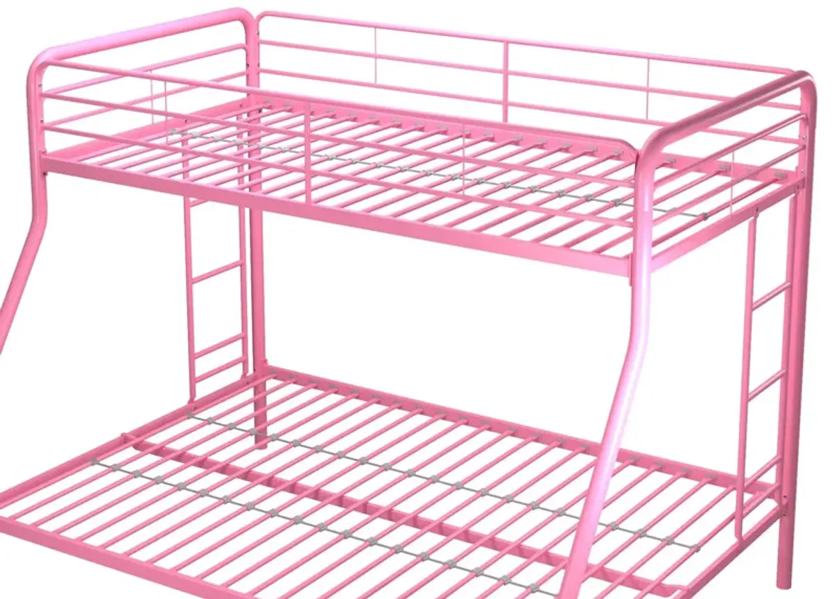 Dusty Twin over Full Metal Bunk Bed with Integrated Ladder