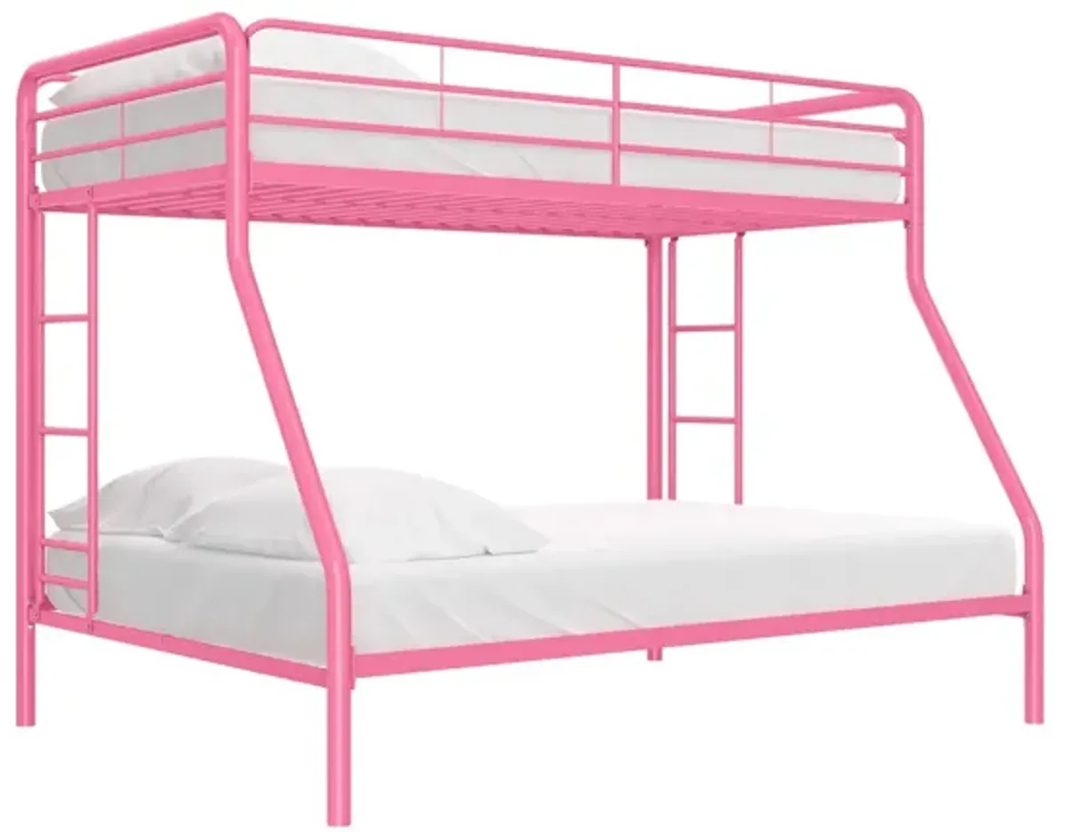 Dusty Twin over Full Metal Bunk Bed with Integrated Ladder