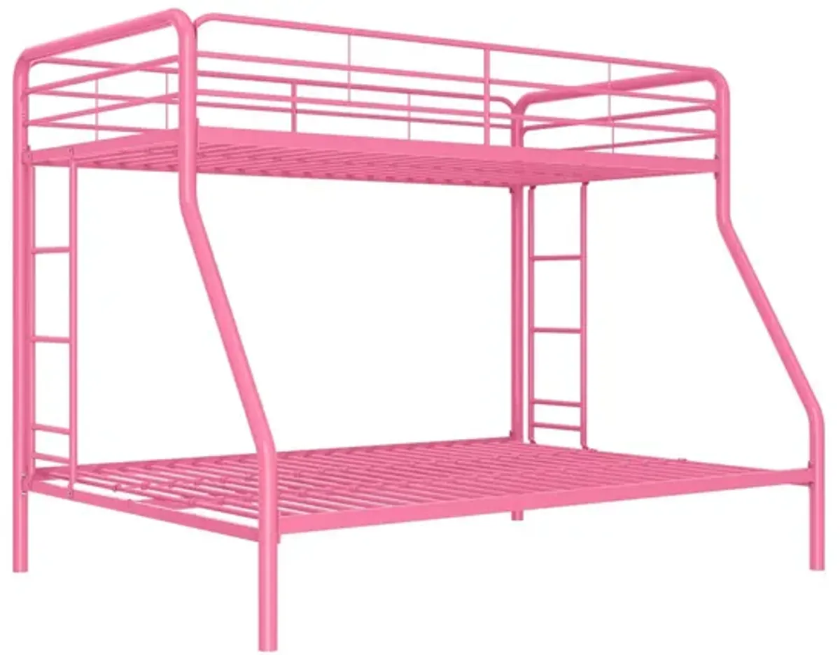 Dusty Twin over Full Metal Bunk Bed with Integrated Ladder