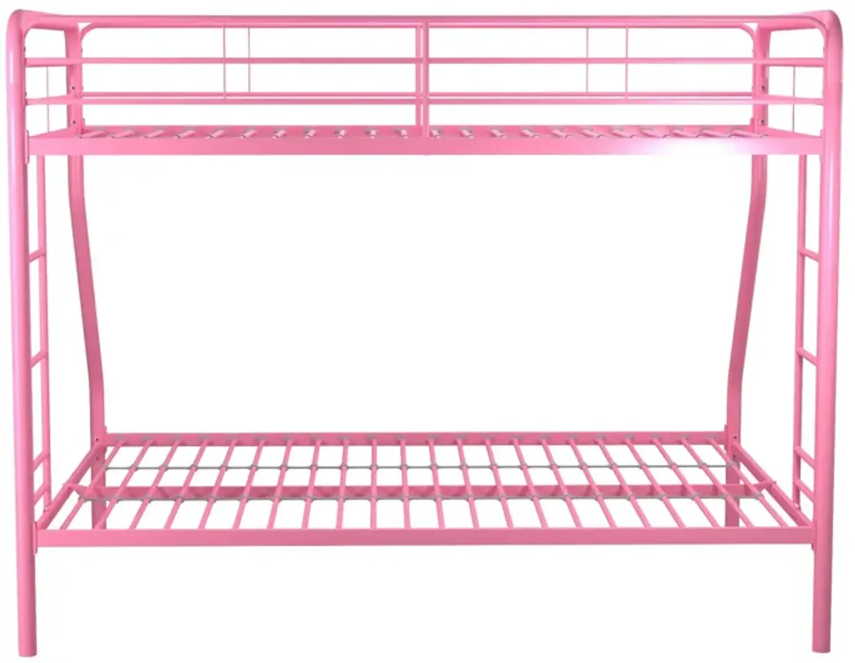 Dusty Twin over Full Metal Bunk Bed with Integrated Ladder