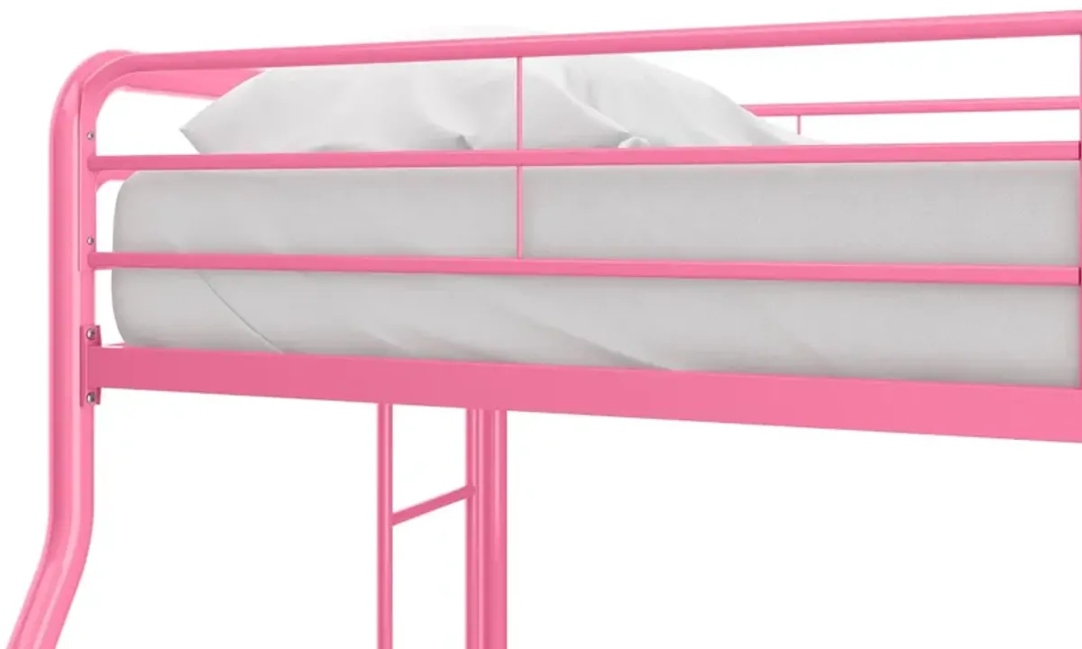 Dusty Twin over Full Metal Bunk Bed with Integrated Ladder