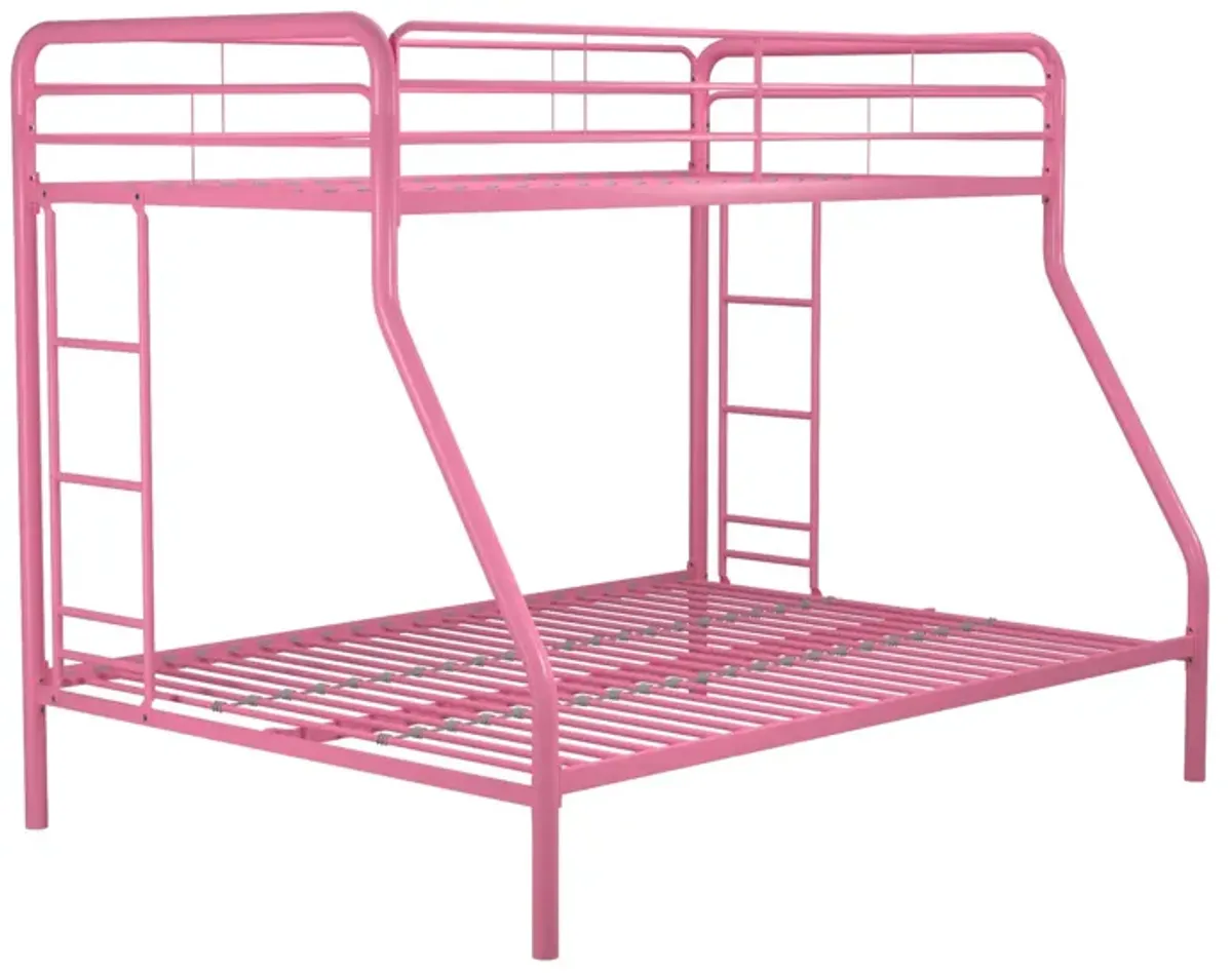 Dusty Twin over Full Metal Bunk Bed with Integrated Ladder