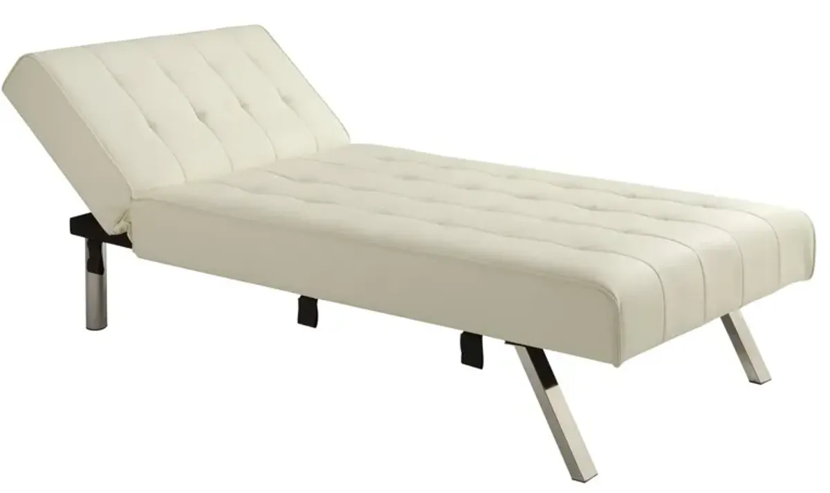 Emily Tufted Upholstered Chaise Lounger Chair with Adjustable Back