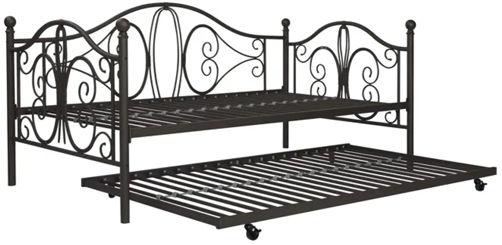 Ballard Victorian Metal Daybed and Trundle with Set