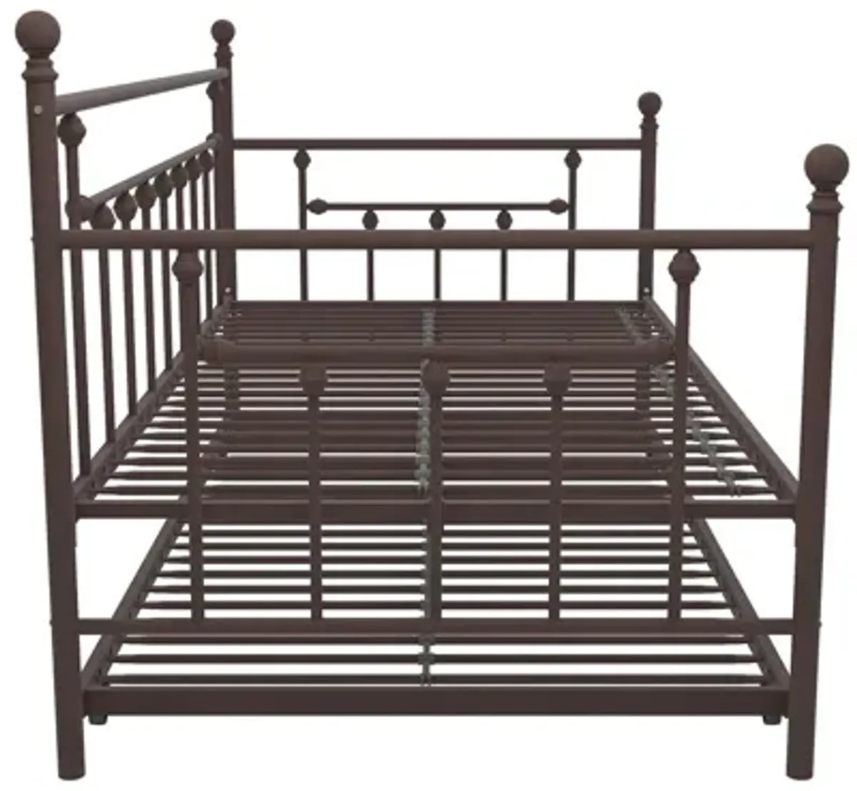 Manila Metal Daybed and Trundle Set with Sturdy Metal Frame and Slats