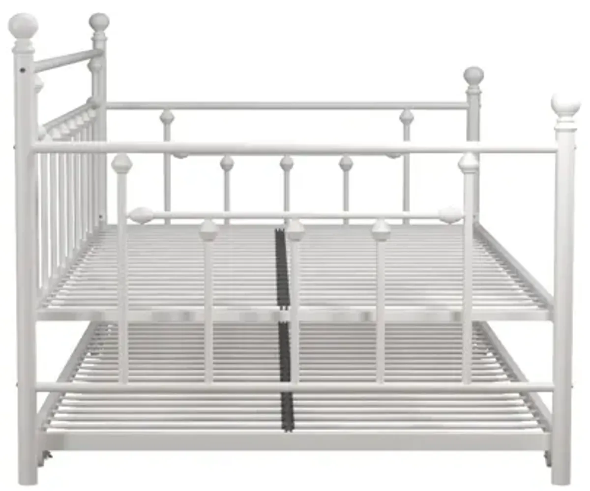 Manila Metal Daybed and Trundle Set with Sturdy Metal Frame and Slats