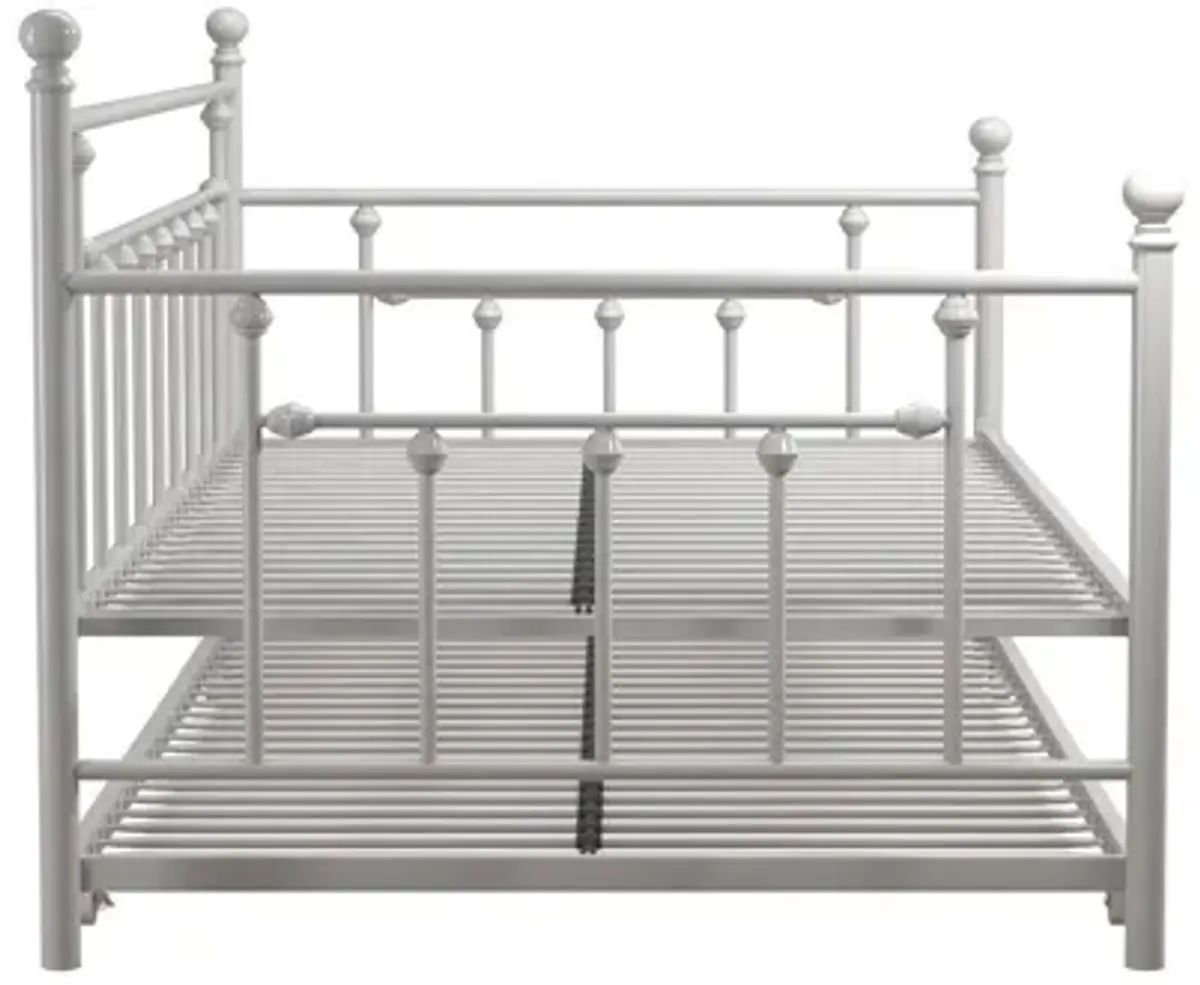 Manila Metal Daybed and Trundle Set with Sturdy Metal Frame and Slats