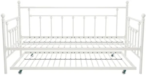 Manila Metal Daybed and Trundle Set with Sturdy Metal Frame and Slats